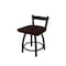 Holland Bar Stool Co 18" Low Back Swivel Vanity Stool, Black Wrinkle, Dark Cherry Oak Seat 82118BWDCOak - alternate 1